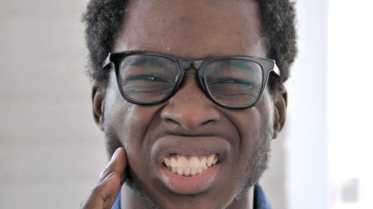 man with gum injury